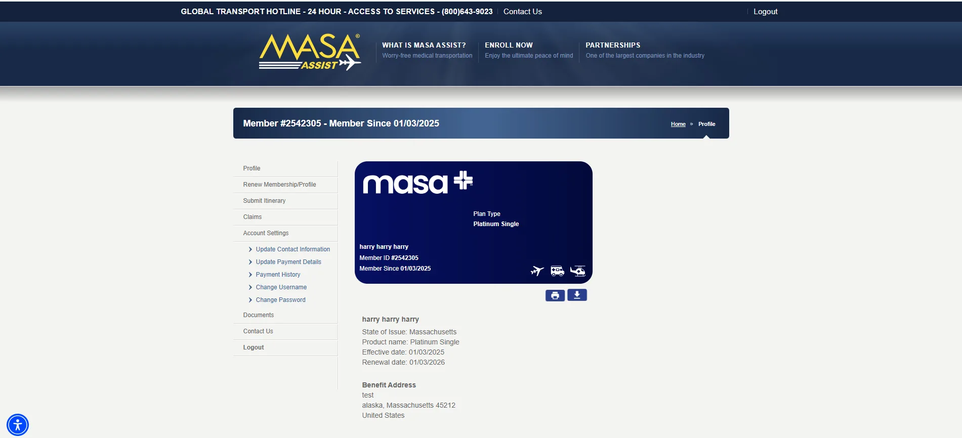 Member Portal for Client Services
